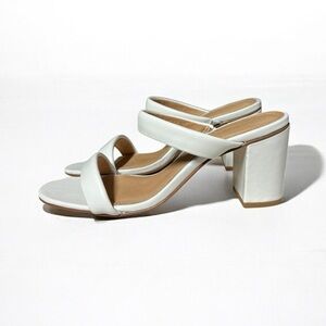 🌻Soludos Ines White Leather Heels | Women's Size 7